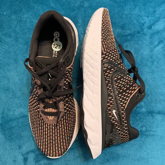 Nike Other - Nike React Infinity Run FK 3 Flyknit Shoes DH5392-002 Size 12.5 Black/Multicolor